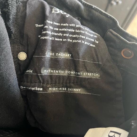 Boyish The Zachary High Rise Skinny Jeans black Size 25 gently used ripped Jean - Picture 8 of 11